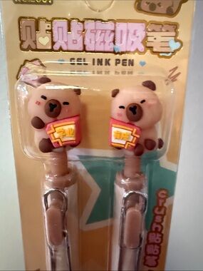 Capybara Orange Gel Pens 0.5 mm - Set of 2